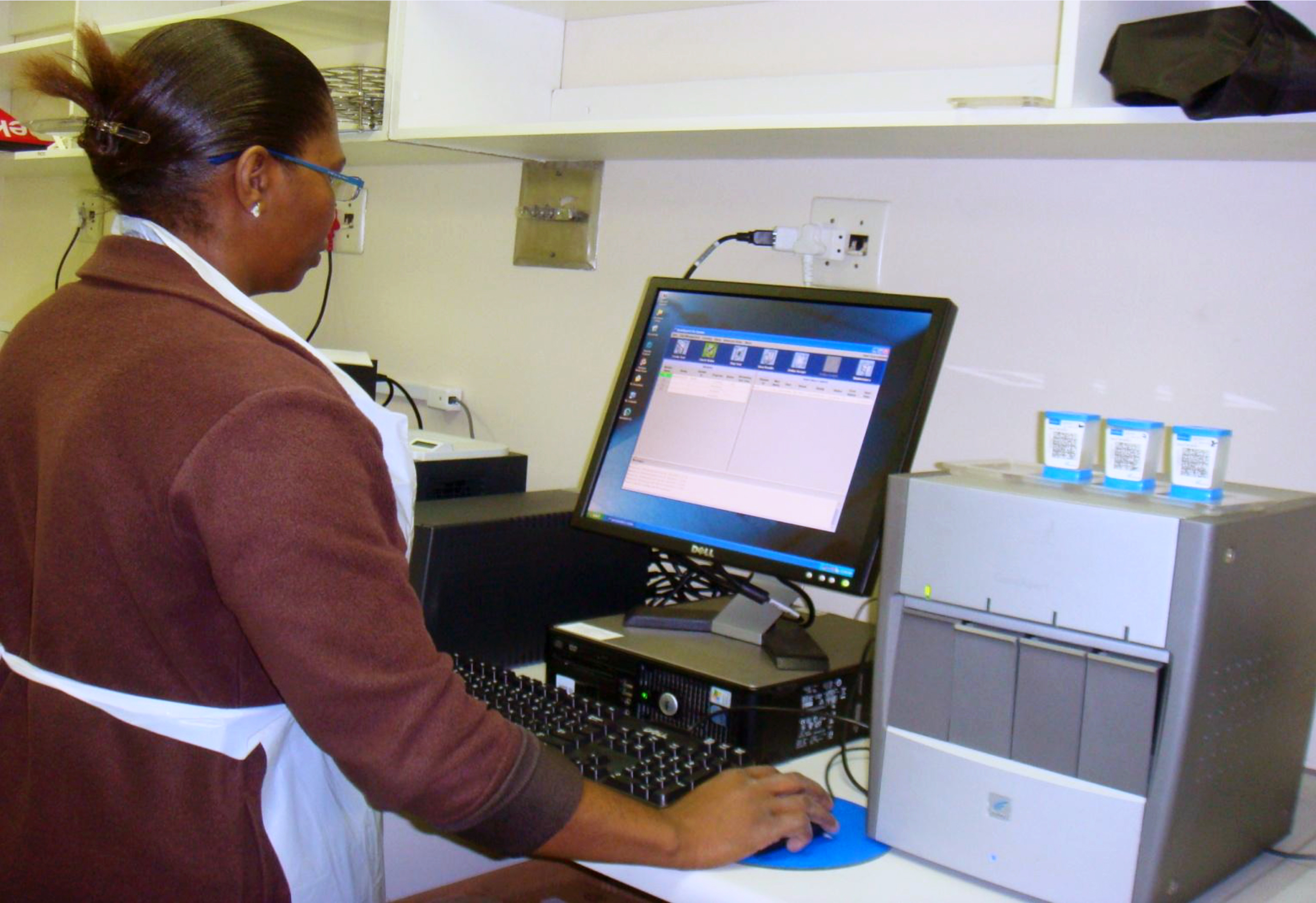 Laboratory staff in South Africa